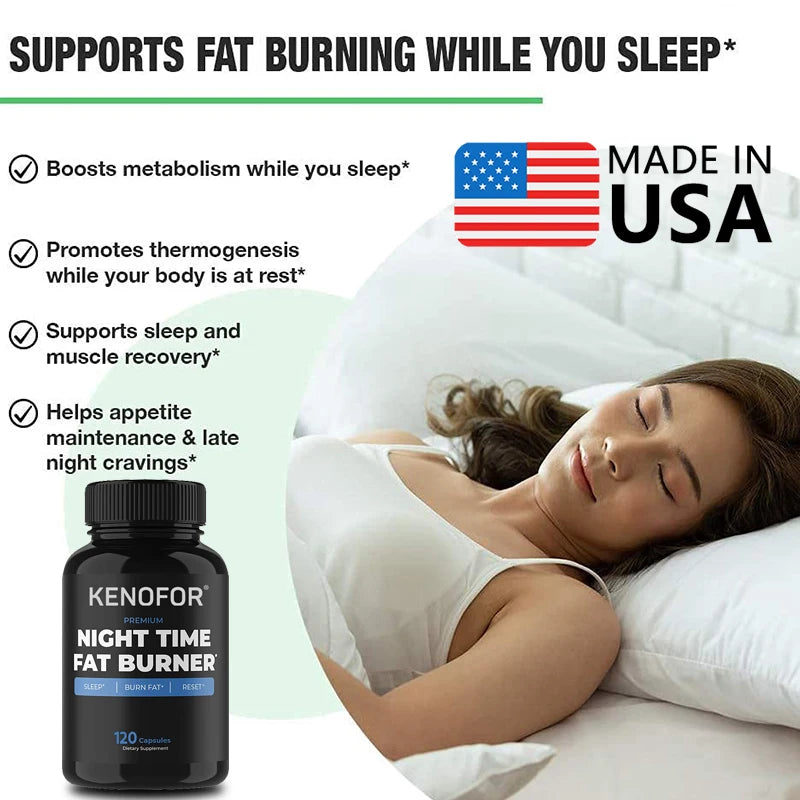Nighttime Fat Burner - Fat Burning Booster, Helps Metabolic Cleansing, Suppresses and Controls Appetite during Sleep