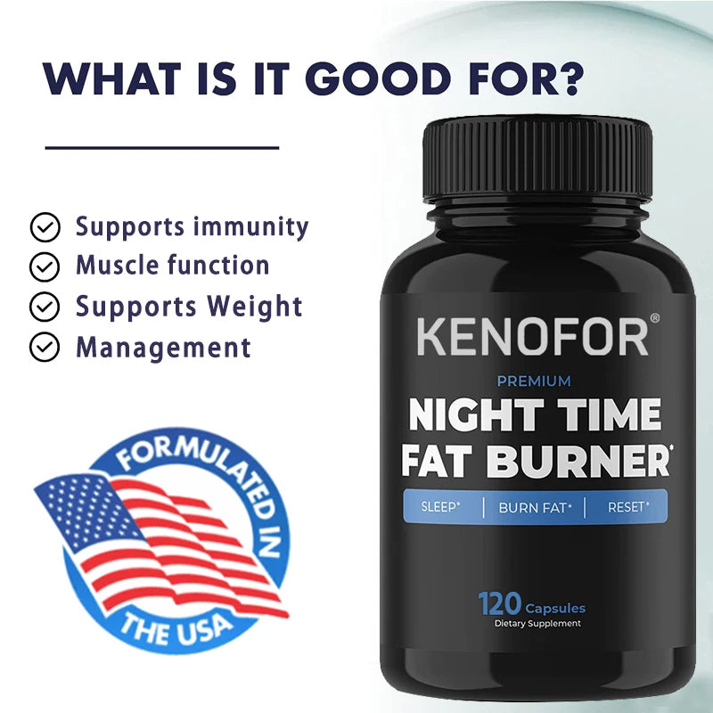 Nighttime Fat Burner - Fat Burning Booster, Helps Metabolic Cleansing, Suppresses and Controls Appetite during Sleep