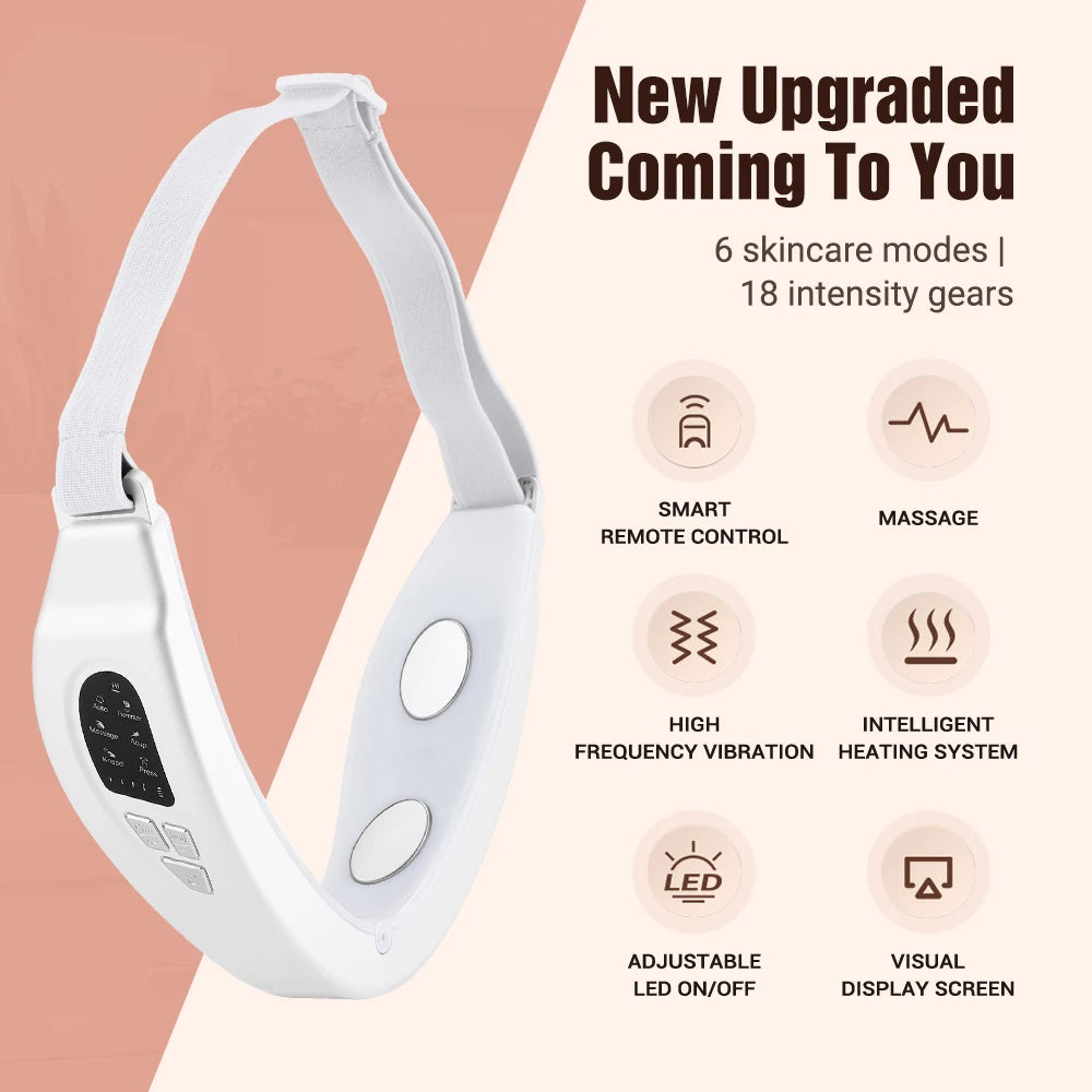 Electric Face Lifting Device LED Lights Heating Vibration Facial Massager Firming Tightening SPA Face Beauty Devices 6 Mode Tool