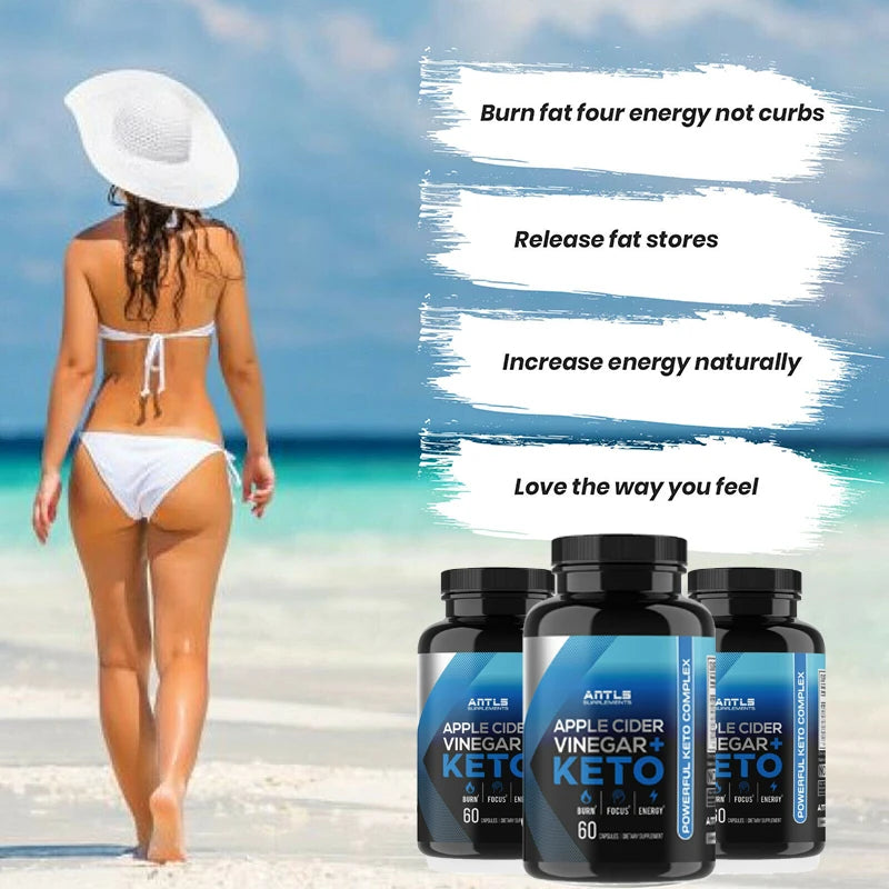 Women Keto BHB Fat Burner, Weight Management Supplement, Detox, Apple Cider Vinegar, Dietary Capsules