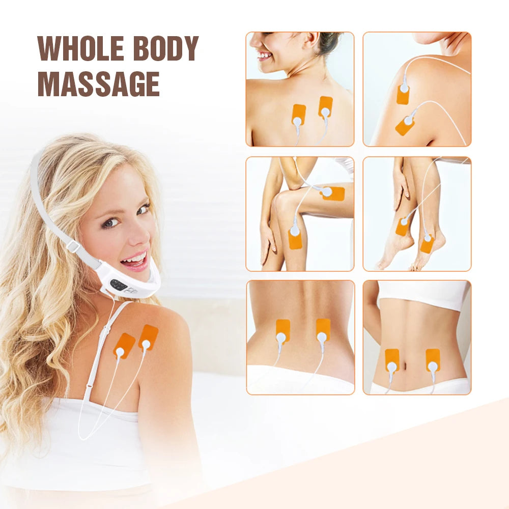 Electric Face Lifting Device LED Lights Heating Vibration Facial Massager Firming Tightening SPA Face Beauty Devices 6 Mode Tool
